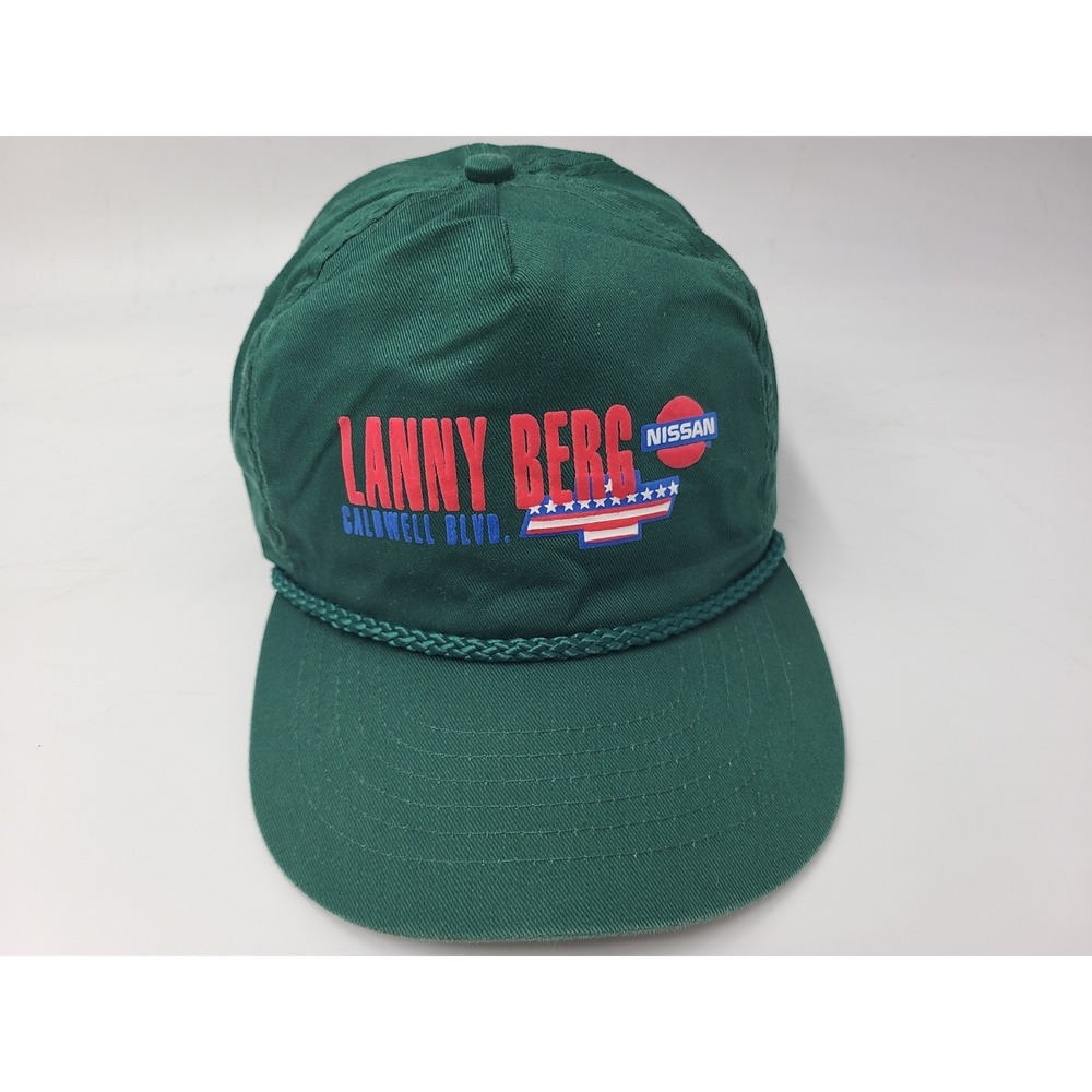 Vintage Lanny Berg Nissan Chevrolet Rope‎ Snapback Hat Cap Dealer Dealership Men